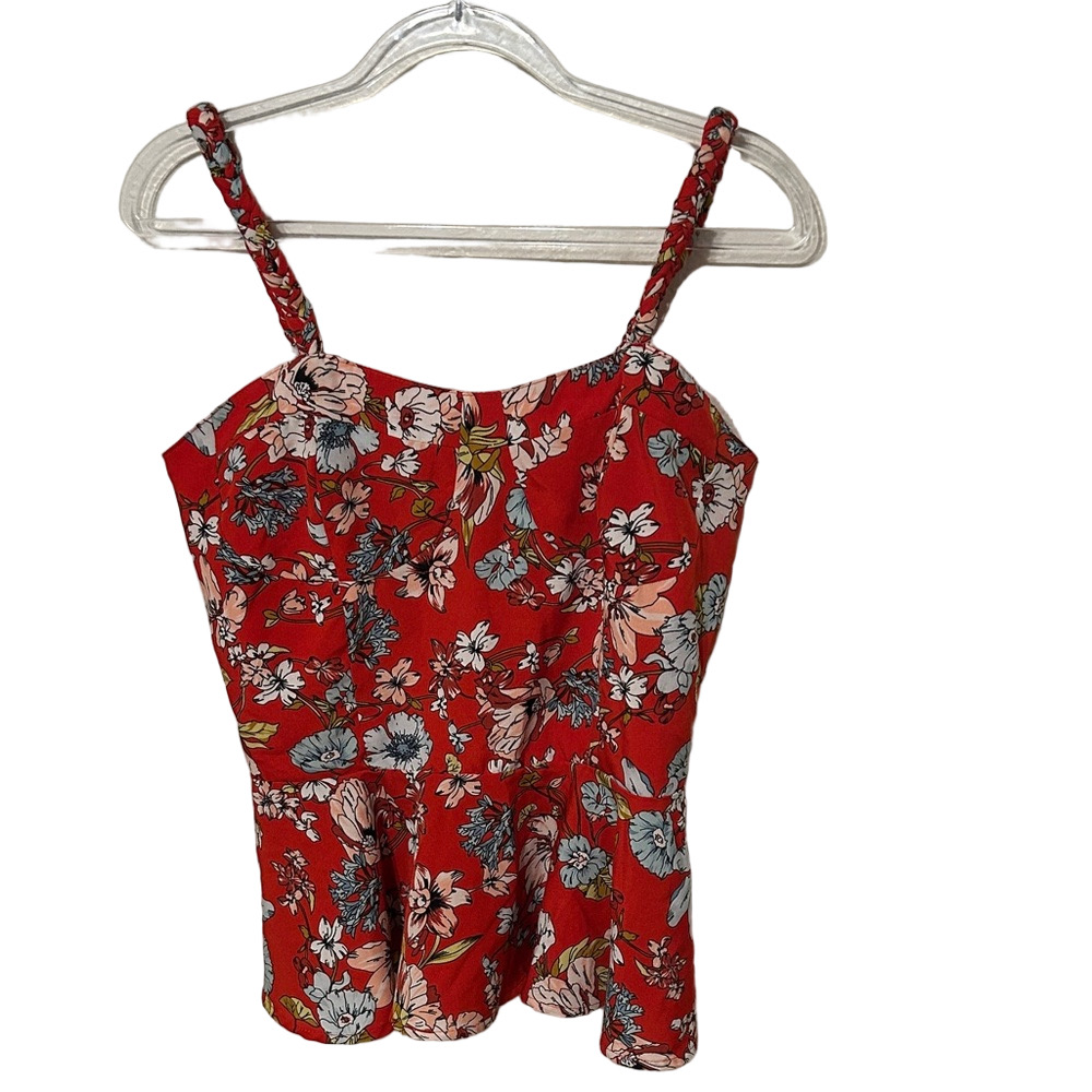 🐾Cliche Floral Red Camisole sleeveless Top size S GUC